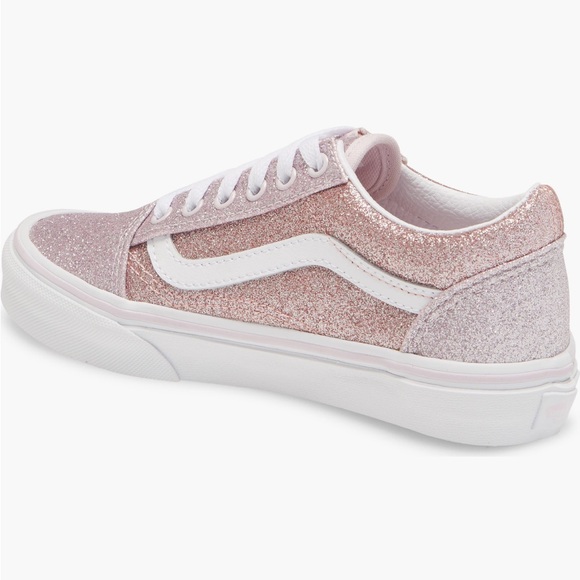 Vans Old Skool Pink Glitter Sneakers | Girls Size 3 - Picture 2 of 12